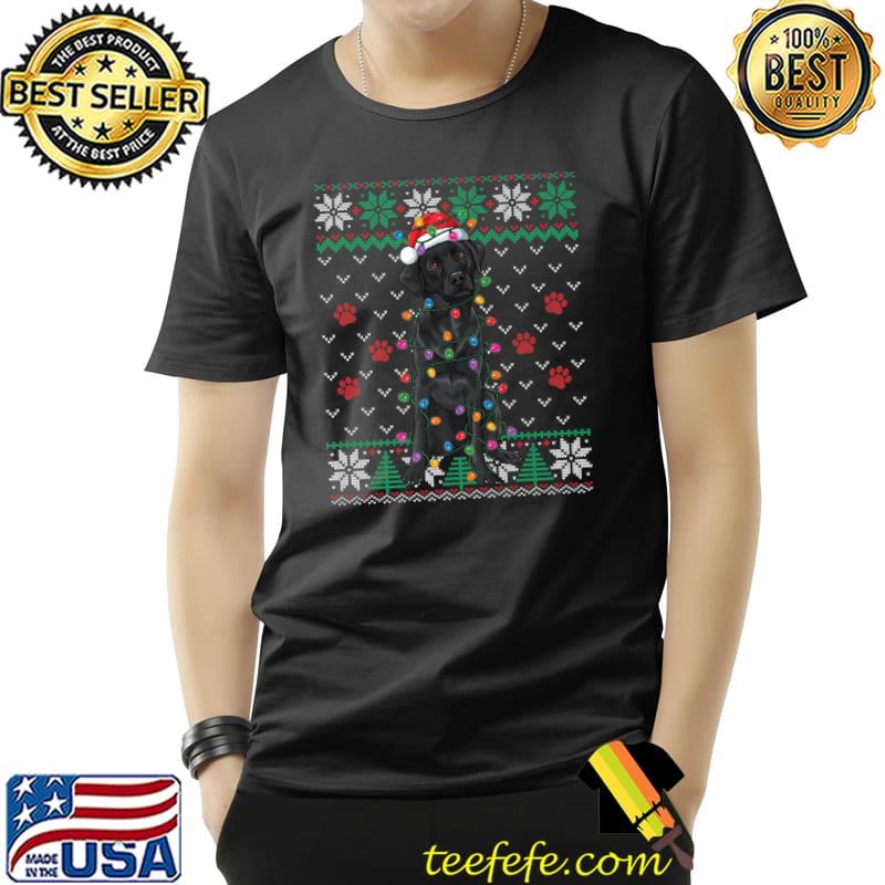 Black Labrador Christmas Ugly Sweater Dog Lover Xmas Pajama T-Shirt