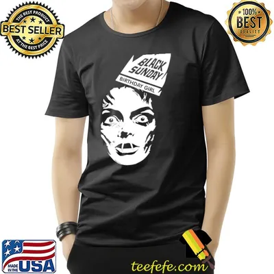Black sunday birthday girl vintage photograp shirt