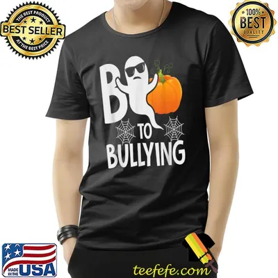 Boo To Bullying Ghost Pumpkin Orange Anti Bully Unity Day T-Shirt