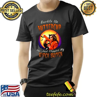 Buckle Up Flipped My Pelosi Witch Halloween Costume Drunk Scary Nancy Pelosi Moon T-Shirt