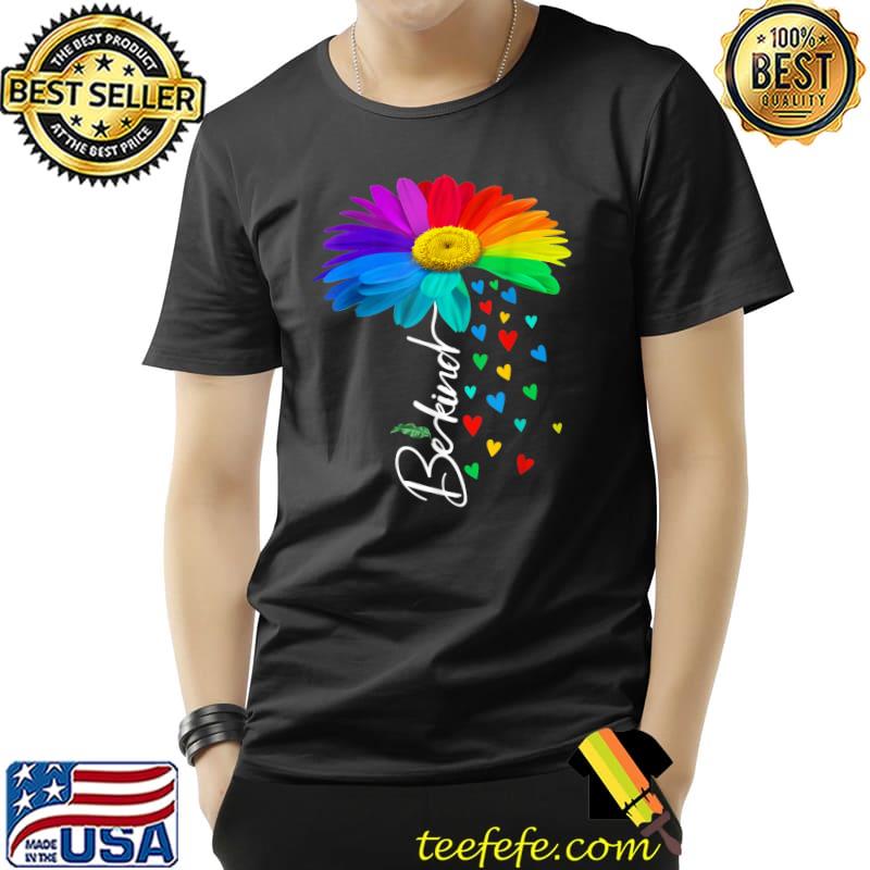 Bullying Daisy Heart Be Kind Flowers Colors T-Shirt