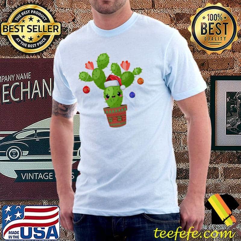 Cactus christmas tree santa xmas succulent plant lovers shirt Cactus christmas tree santa xmas succulent plant lovers shirt