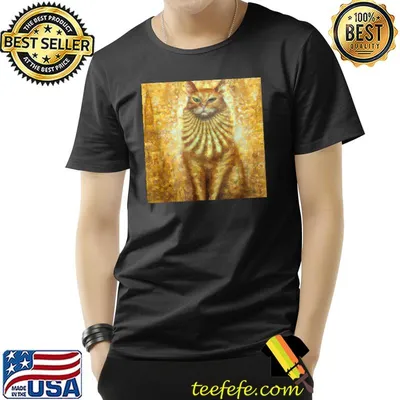 Cat Portrait Gustav Klimt Art Style T-Shirt