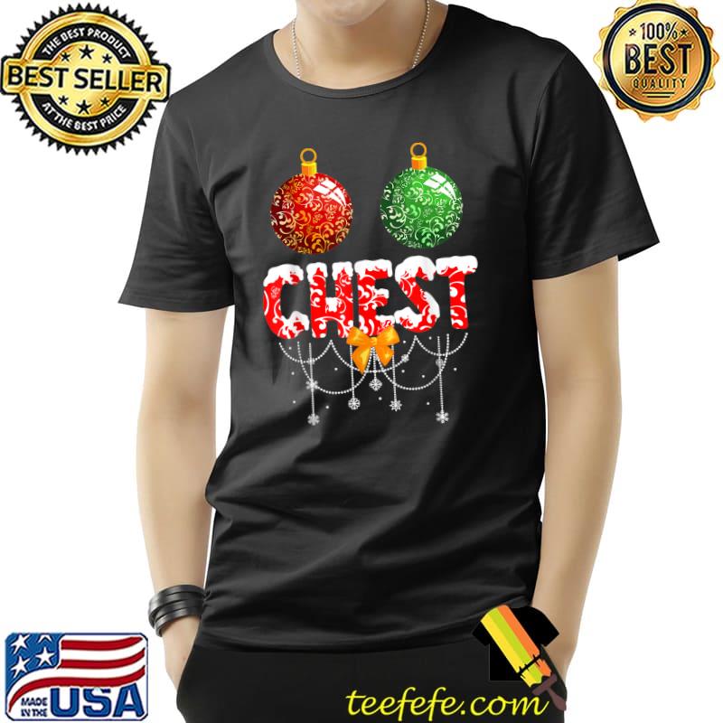 Chest Nuts Christmas Red And Green Matching Couple Chestnuts T-Shirt
