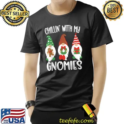 Chillin With My Gnomies Santa Gnome Christmas Pajama T-Shirt