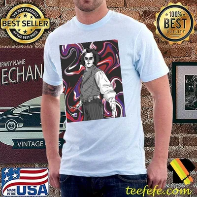 Colorful art sweeney todd pose sketch shirt