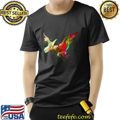 Colorful Paint Splash Pterosaur Armored Flying Dinosaur T-Shirt
