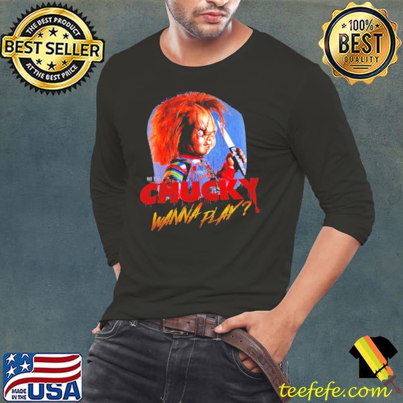 Creepy portrait child's play chucky wanna play s Long Sleeve Tee Creepy portrait child's play chucky wanna play s Long Sleeve Tee