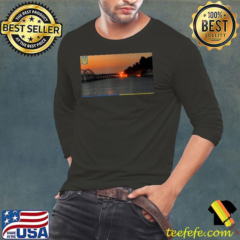 Crimea's kerch bridge stamp crimea bridge peninsula Ukraine bridge peninsula vintage s Long Sleeve Tee Crimea's kerch bridge stamp crimea bridge peninsula Ukraine bridge peninsula vintage s Long Sleeve Tee
