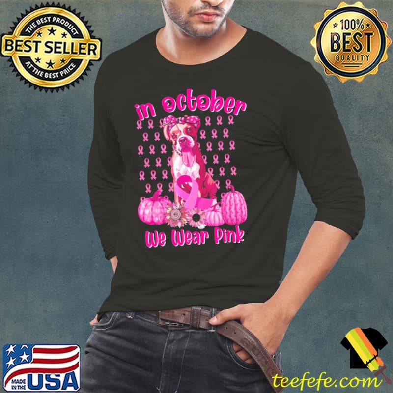 Cute we wear pink Boxer breast cancer pumpkin halloween s Long Sleeve Tee Cute we wear pink Boxer breast cancer pumpkin halloween s Long Sleeve Tee
