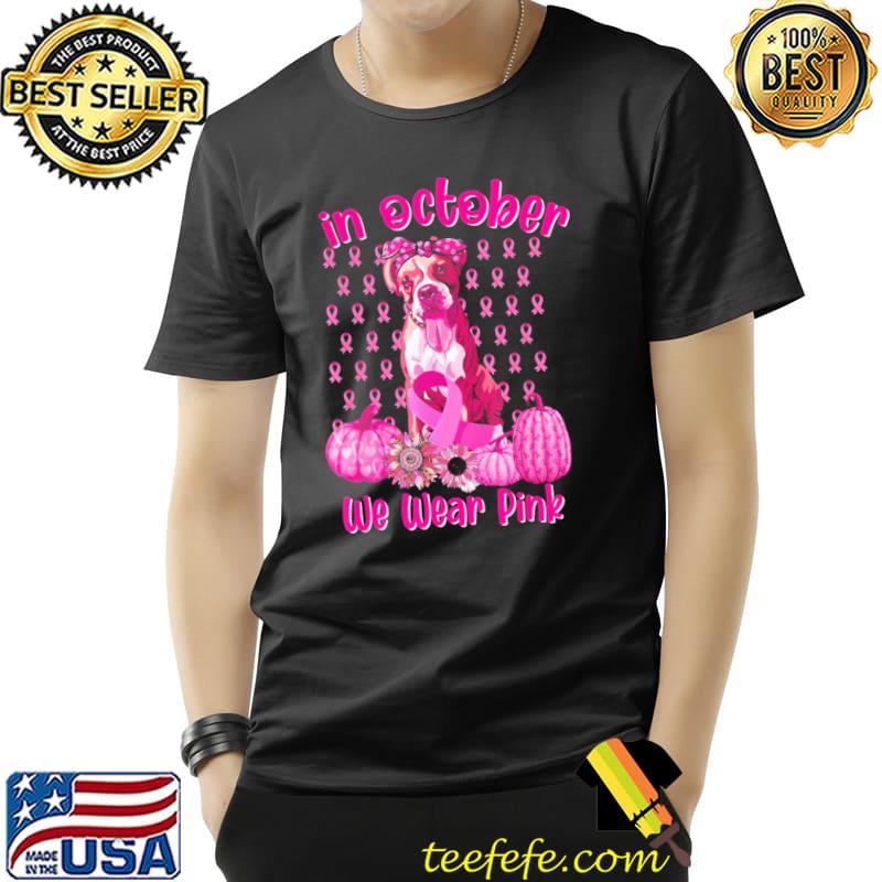 Cute we wear pink Boxer breast cancer pumpkin halloween shirt