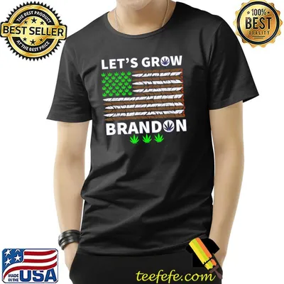 Dank Brandon Let's Grow Brandon American Flag Marijuana Weed T-Shirt