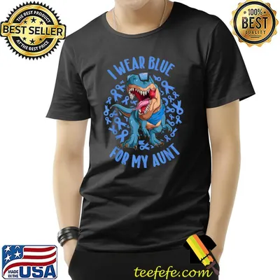 Diabetes Awareness I Wear Blue For My Aunt Trex Dinosaur T-Shirt