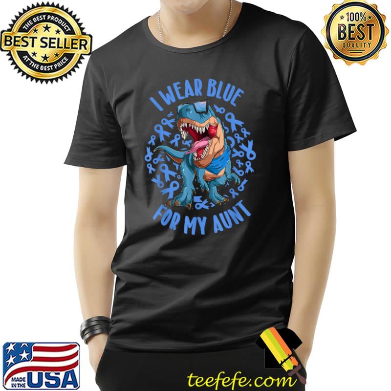 Diabetes Awareness I Wear Blue For My Aunt Trex Dinosaur T-Shirt