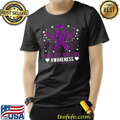 Domestic violence awareness in october we wear purple wings T-Shirt