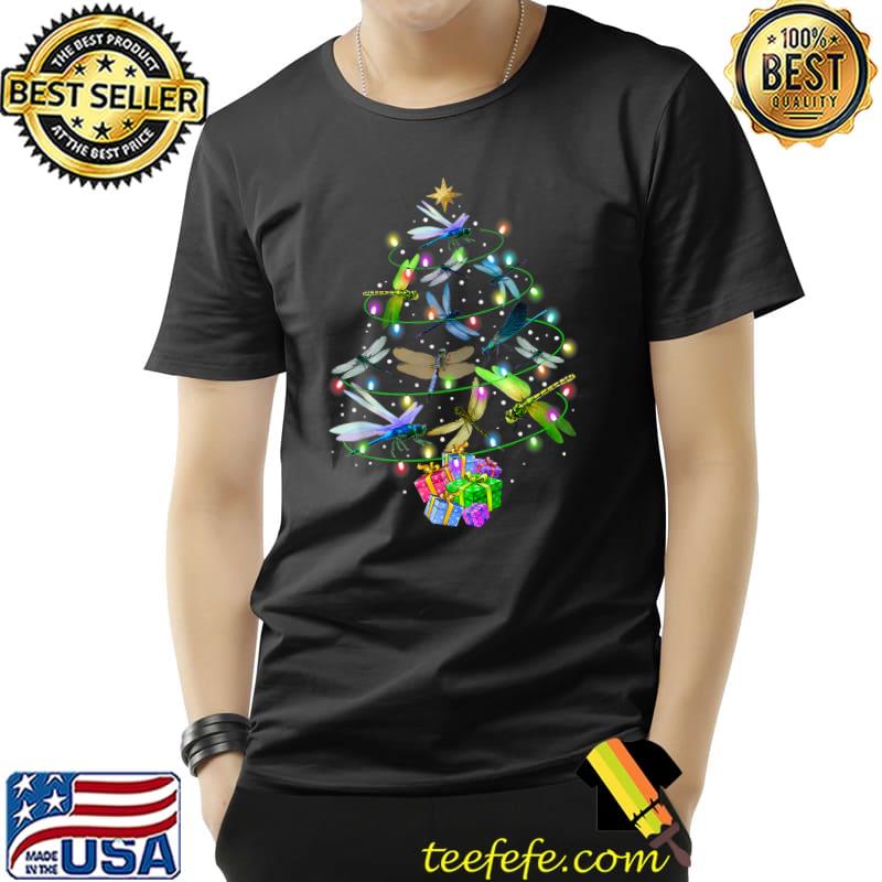 Dragonfly Christmas Tree Vintage Insects Lovers Xmas Lights T-Shirt Dragonfly Christmas Tree Vintage Insects Lovers Xmas Lights T-Shirt