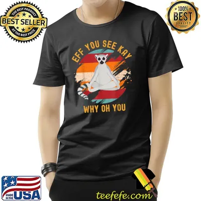 Eff You See Kay Why Oh You Cute Ring-Tailed Lemur Yoga Lover Vintage T-Shirt