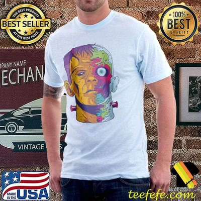 Frankenstein organic pop art happy halloween trending shirt