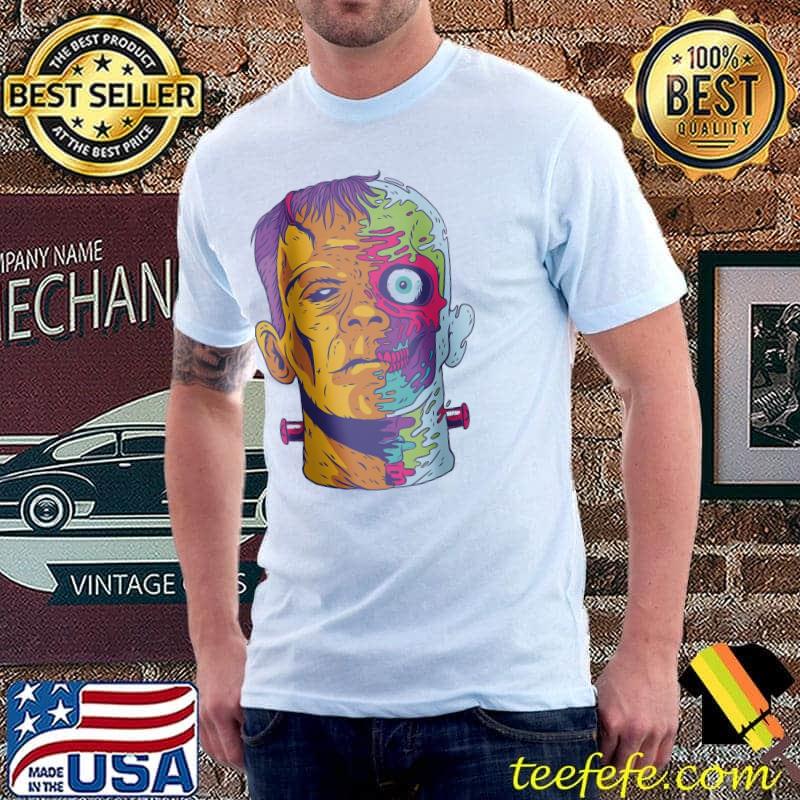 Frankenstein organic pop art happy halloween trending shirt