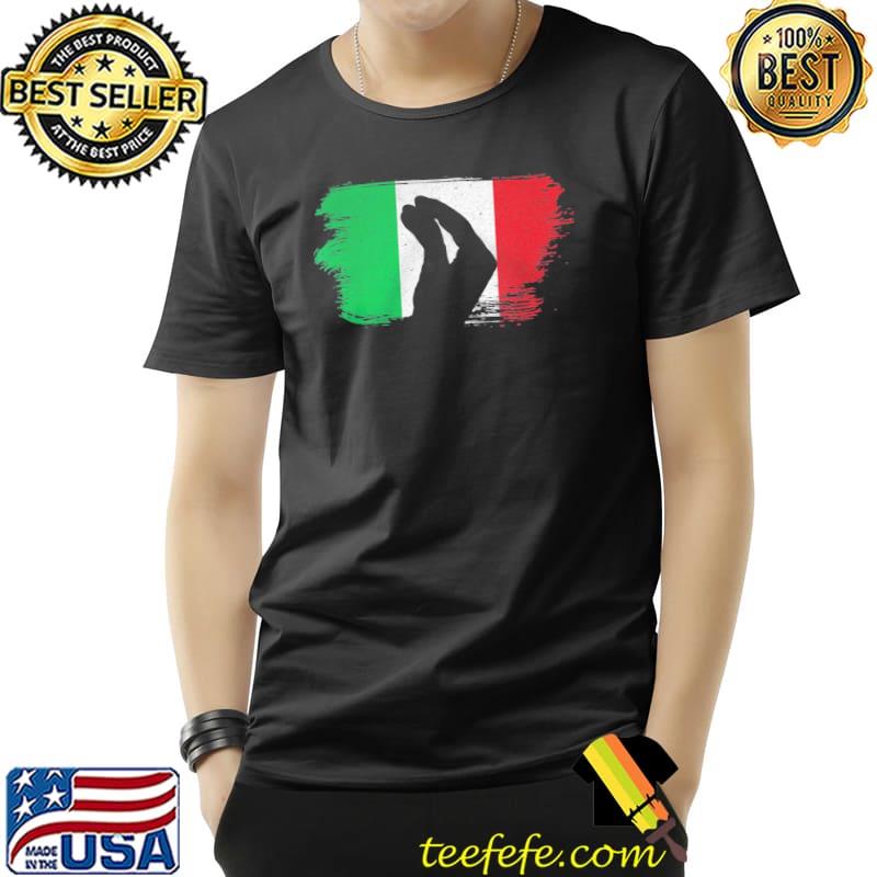Funny Italy italian hand gesture italia flag italiano pride hand gesture shirt