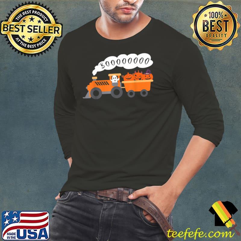 Halloween Train Boo Ghost Pumpkin T-Shirt Long Sleeve Tee Halloween Train Boo Ghost Pumpkin T-Shirt Long Sleeve Tee