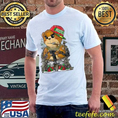Hip Hop Clothing Hipster Teddy Bear Rap Street Wear T-Shirt