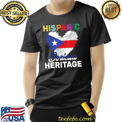 Hispanic Heritage Month Puerto Rico Flag Boricua Heart T-Shirt