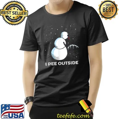 I Pee Outside Snowman Wintertime Camping T-Shirt