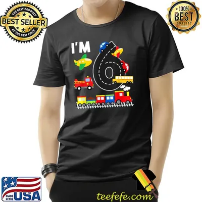 I'm 6 Years Old Locomotive Train 6th Birthday Toddler T-Shirt