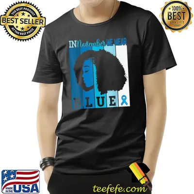 In November We Wear Blue Ribbon Diabetes Awareness Women Vintage T-Shirt