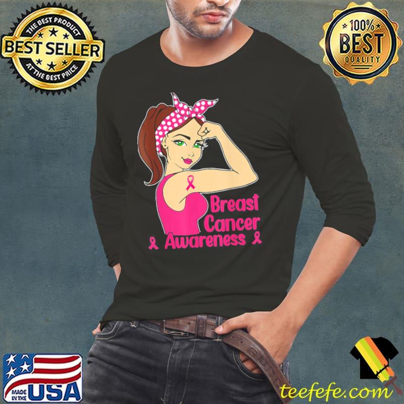 In october we wear pink black woman breast cancer awareness s Long Sleeve Tee In october we wear pink black woman breast cancer awareness s Long Sleeve Tee