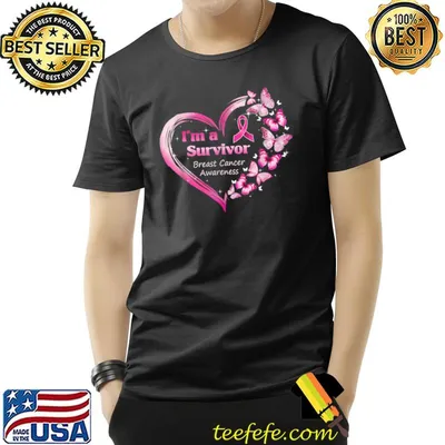In October We Wear Pink Breast Cancer Awareness Butterflies Heart T-Shirt