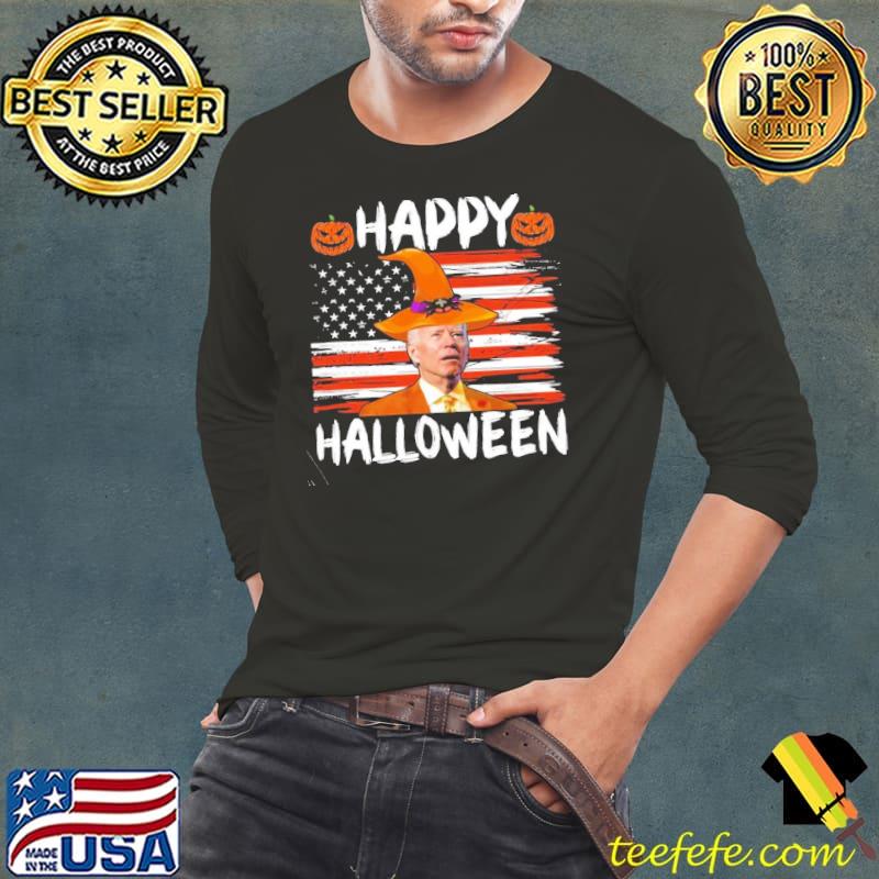 Joe Biden us flag happy halloween retro art s Long Sleeve Tee Joe Biden us flag happy halloween retro art s Long Sleeve Tee