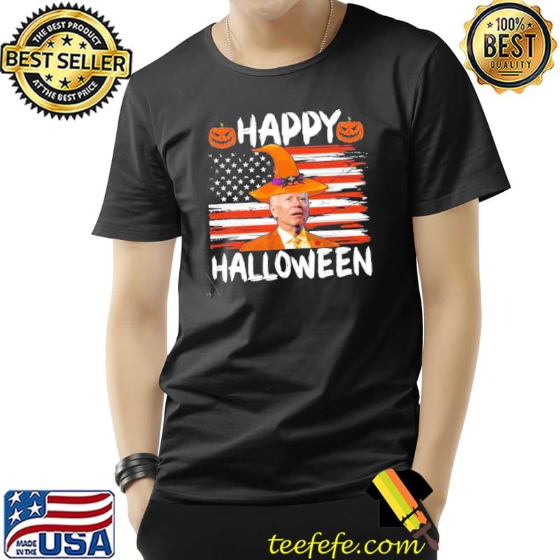 Joe Biden us flag happy halloween retro art shirt