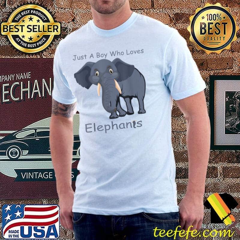Just A Boy Who Loves Elephants Elephant Lover T-Shirt