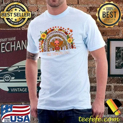 Leopart Rainbow And Two Sunflower Turkey One Thankful Gigi Thanksgiving T-Shirt