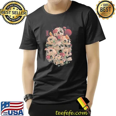 Life grows through death skull horror flowers shirt