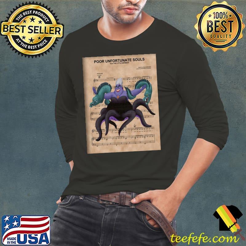 Little mermaid ursula with flotsam and jetsam sheet music art print s Long Sleeve Tee Little mermaid ursula with flotsam and jetsam sheet music art print s Long Sleeve Tee