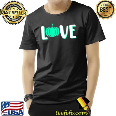 Love Pumpkin Food Allergy Awareness Month Teal Ribbon Graphic T-Shirt
