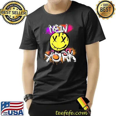 New York Smile Graffiti Watercolor T-Shirt