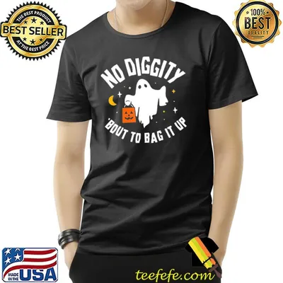 No diggity bout to bag it up cute ghost halloween kids candy shirt