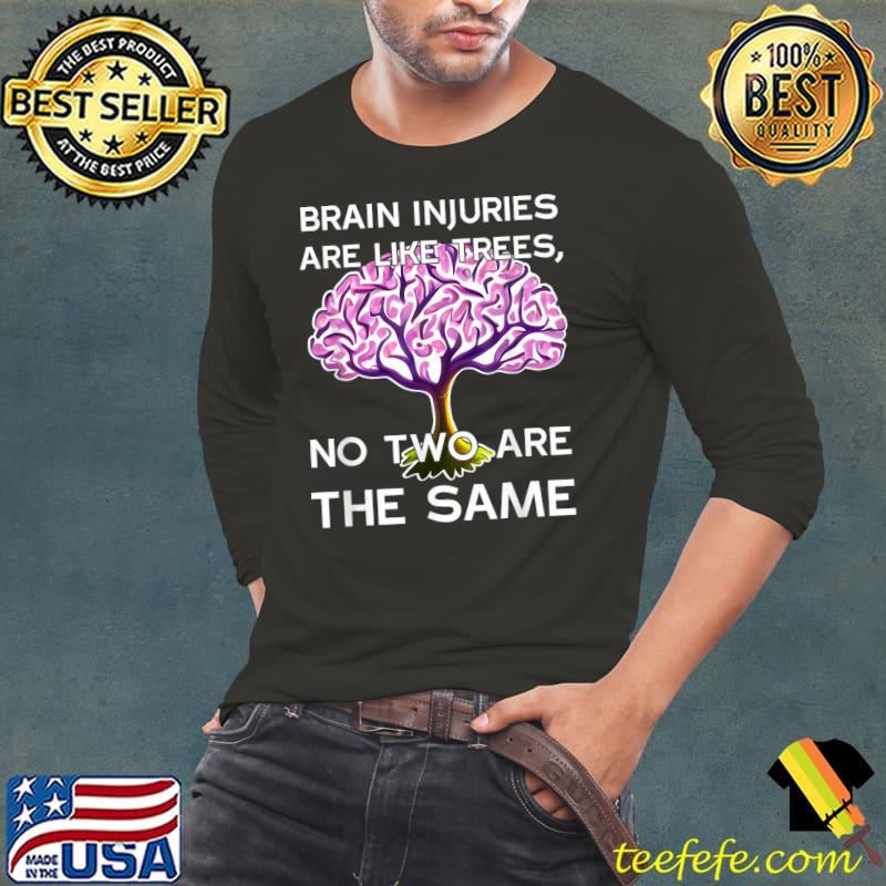 No Two Traumatic Brain Injuries Are Like Trees The Same Purple T-Shirt Long Sleeve Tee No Two Traumatic Brain Injuries Are Like Trees The Same Purple T-Shirt Long Sleeve Tee