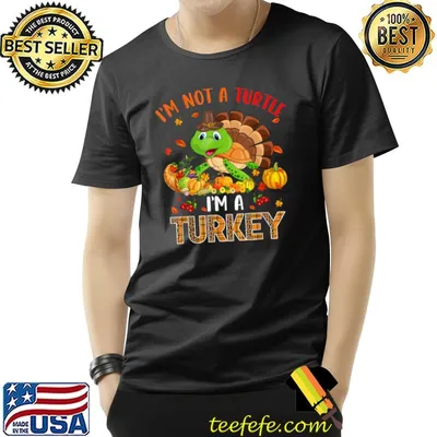 Not Turtle I'm Fall Turkey Thanksgiving Costume Turkey Lover Pumpkins Leopard T-Shirt