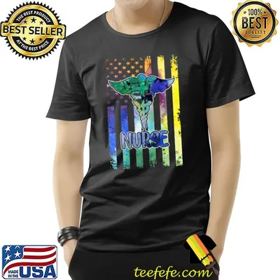 Nurse Nursing School I Nurse American Flag Tye Die T-Shirt