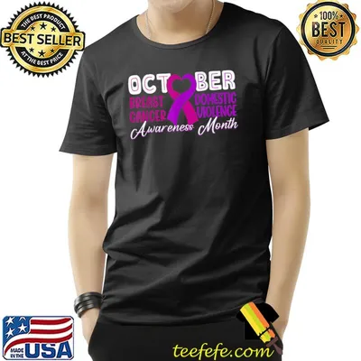 October Breast Cancer And Domestic Violence Awareness Month T-Shirt