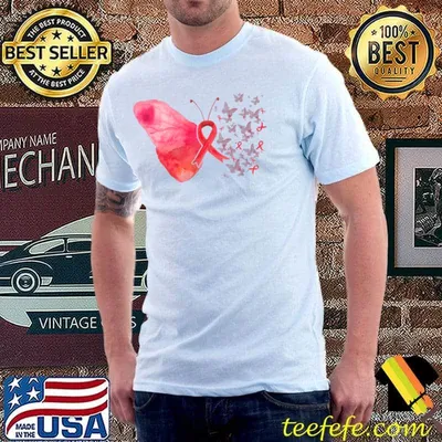 Pink We Wear October Breast Cancer Awareness Butterflies T-Shirt