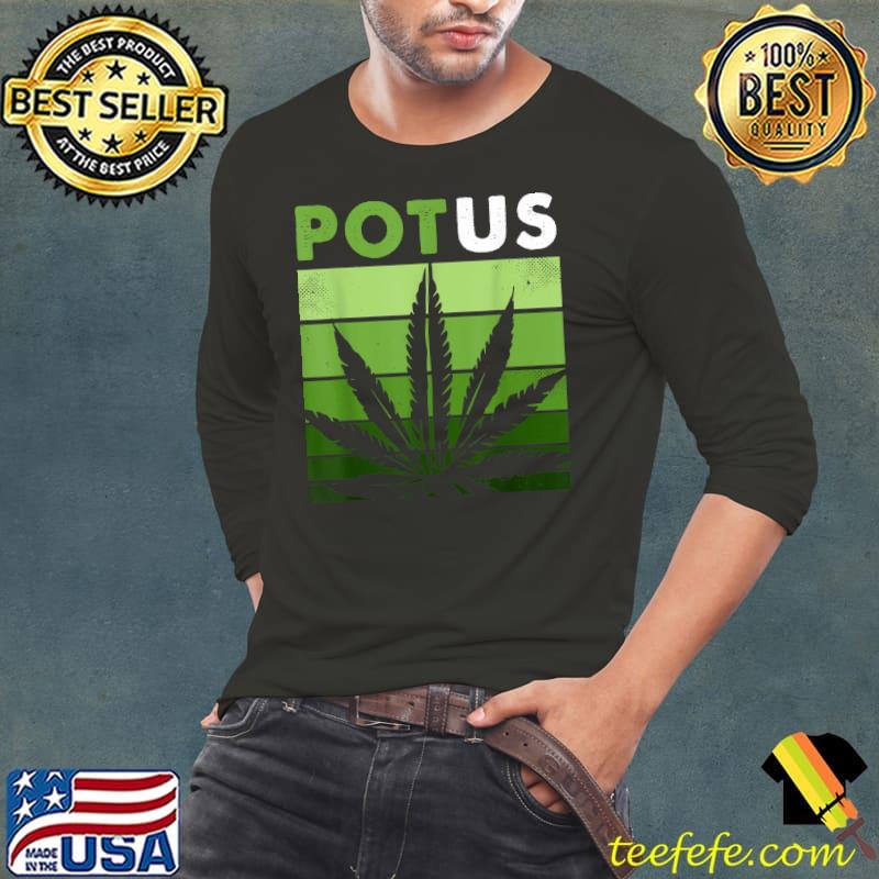 Potus Dank Brandon Usa Weed Flag Pot Stoner Vintage T-Shirt Long Sleeve Tee Potus Dank Brandon Usa Weed Flag Pot Stoner Vintage T-Shirt Long Sleeve Tee