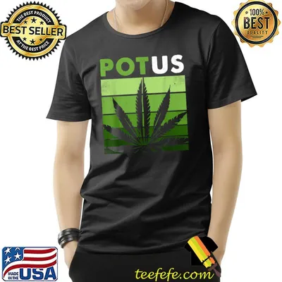 Potus Dank Brandon Usa Weed Flag Pot Stoner Vintage T-Shirt