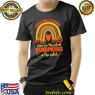 Public Health Nurse I Care For Cutest Pumpkins In The Patch Rainbow T-Shirt
