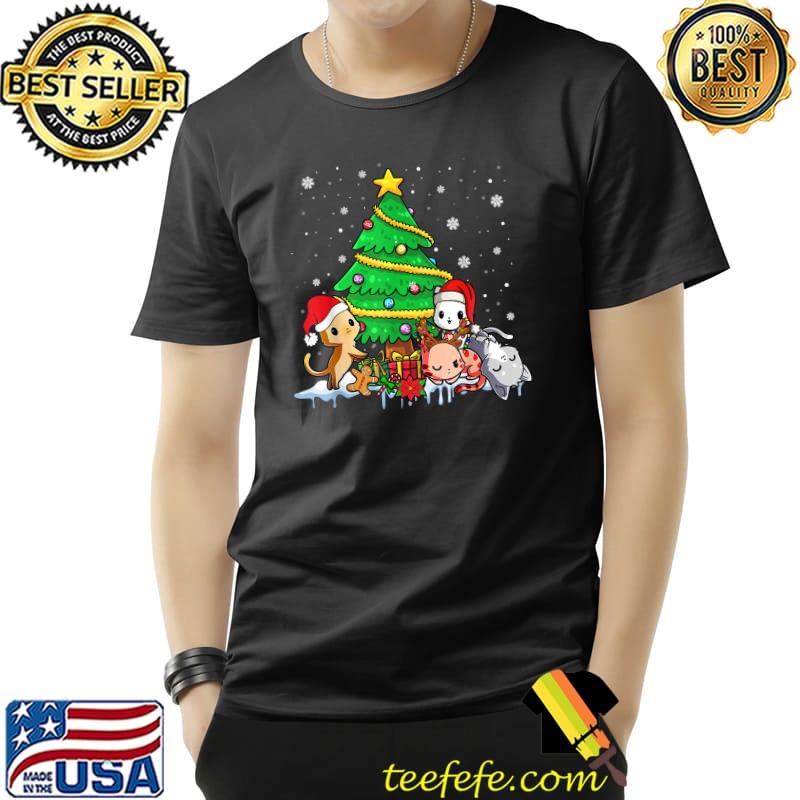 Reindeer Santa Cat Christmas Lights Cat Lover For Xmas T-Shirt